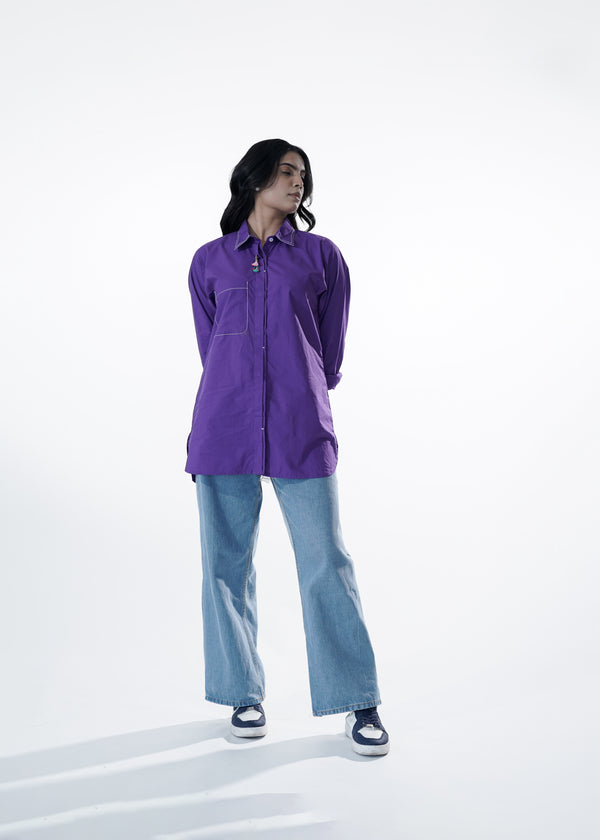 Nbold – Deep Purple Cotton Shirt