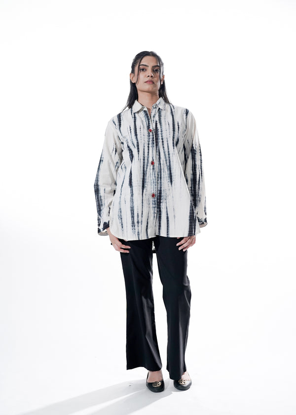 Contrast Edge – Tie & Dye Cotton Shirt
