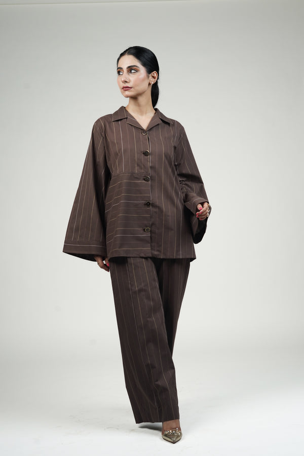 Brown Stripe Co-ord