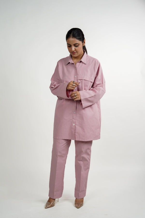 Rose Pink Textured Co-Ord Set